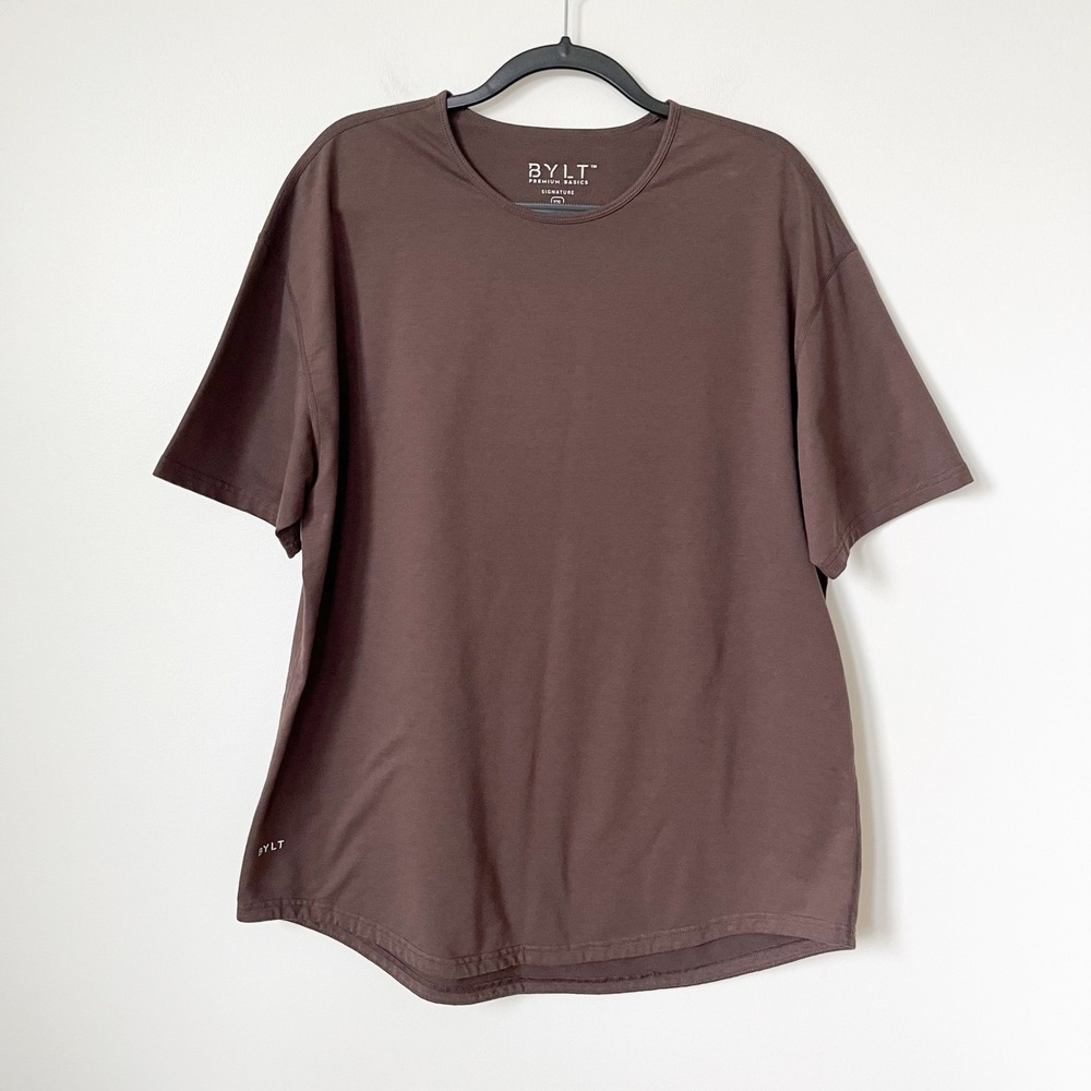 BYLT Premium Basics Signature Short Sleeve Tee Mens XXL Brown
